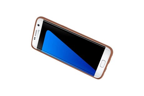 BAOHU Hardcase Hoesje - Hoesje Geschikt voor Samsung Galaxy S7 Edge Bruin