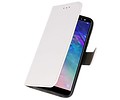 BAOHU Hoesje Geschikt voor Samsung Galaxy A6 2018 - Kaarthouder Book Case Telefoonhoesje - Wit