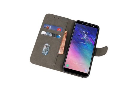 BAOHU Hoesje Geschikt voor Samsung Galaxy A6 2018 - Kaarthouder Book Case Telefoonhoesje - Wit