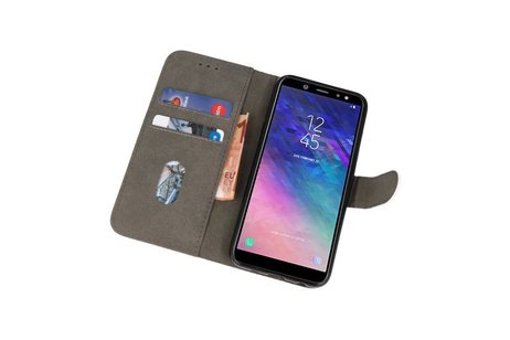 Hoesje Geschikt voor Samsung Galaxy A6 2018 - Kaarthouder Book Case Telefoonhoesje - Wit