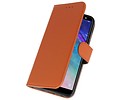 BAOHU Hoesje Geschikt voor Samsung Galaxy A6 2018 - Kaarthouder Book Case Telefoonhoesje - Bruin