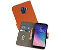 BAOHU Hoesje Geschikt voor Samsung Galaxy A6 2018 - Kaarthouder Book Case Telefoonhoesje - Bruin