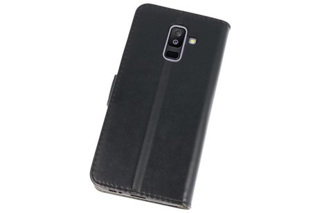 BAOHU Hoesje Geschikt voor Samsung Galaxy A6 Plus 2018 - Kaarthouder Book Case Telefoonhoesje - Zwart