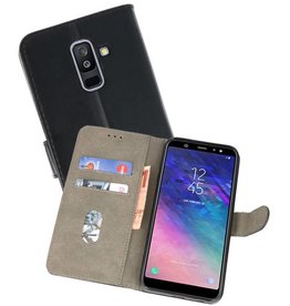 BAOHU Samsung Galaxy A6 Plus 2018 Hoesje Kaarthouder Book Case Telefoonhoesje Zwart
