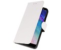 BAOHU Hoesje Geschikt voor Samsung Galaxy A6 Plus 2018 - Kaarthouder Book Case Telefoonhoesje - Wit