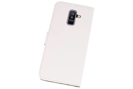 Samsung Galaxy A6 Plus 2018 Hoesje Kaarthouder Book Case Telefoonhoesje Wit