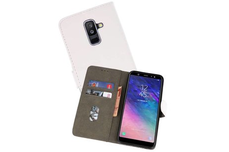 Samsung Galaxy A6 Plus 2018 Hoesje Kaarthouder Book Case Telefoonhoesje Wit