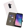 BAOHU Samsung Galaxy A6 Plus 2018 Hoesje Kaarthouder Book Case Telefoonhoesje Wit