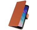 BAOHU Hoesje Geschikt voor Samsung Galaxy A6 Plus 2018 - Kaarthouder Book Case Telefoonhoesje - Bruin