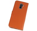 BAOHU Hoesje Geschikt voor Samsung Galaxy A6 Plus 2018 - Kaarthouder Book Case Telefoonhoesje - Bruin