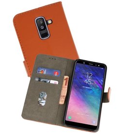 BAOHU Samsung Galaxy A6 Plus 2018 Hoesje Kaarthouder Book Case Telefoonhoesje Bruin