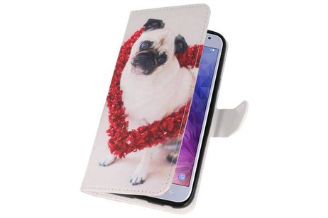 BAOHU Hondje Bookstyle Hoesje Geschikt voor Samsung Galaxy J4 2018