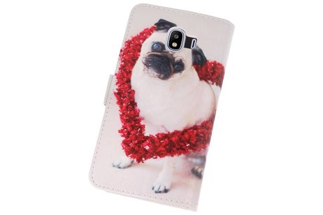 BAOHU Hondje Bookstyle Hoesje Geschikt voor Samsung Galaxy J4 2018