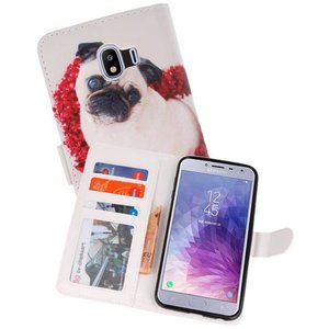 BAOHU Hondje Bookstyle Hoesje Geschikt voor Samsung Galaxy J4 2018