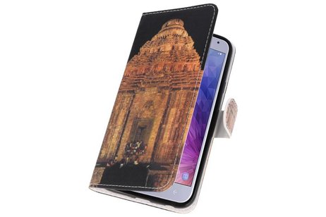 Temple 2 Bookstyle Hoesje Geschikt voor Samsung Galaxy J4 2018