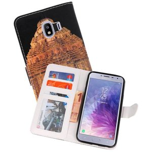 Temple 2 Bookstyle Hoesje Geschikt voor Samsung Galaxy J4 2018