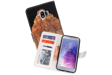 Temple 2 Bookstyle Hoesje Geschikt voor Samsung Galaxy J4 2018