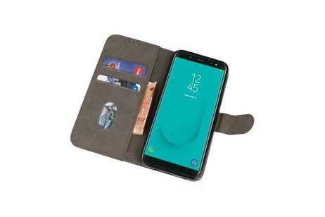 BAOHU Hoesje Geschikt voor Samsung Galaxy J6 2018 - Kaarthouder Book Case Telefoonhoesje - Wit