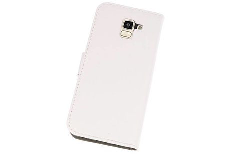 BAOHU Hoesje Geschikt voor Samsung Galaxy J6 2018 - Kaarthouder Book Case Telefoonhoesje - Wit