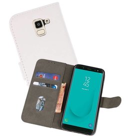 BAOHU Samsung Galaxy J6 2018 Hoesje Kaarthouder Book Case Telefoonhoesje Wit