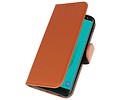 BAOHU Hoesje Geschikt voor Samsung Galaxy J6 2018 - Kaarthouder Book Case Telefoonhoesje - Bruin