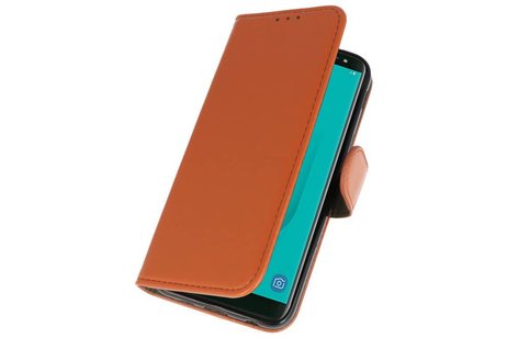 BAOHU Hoesje Geschikt voor Samsung Galaxy J6 2018 - Kaarthouder Book Case Telefoonhoesje - Bruin