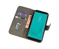 BAOHU Hoesje Geschikt voor Samsung Galaxy J6 2018 - Kaarthouder Book Case Telefoonhoesje - Bruin