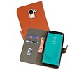 Samsung Galaxy J6 2018 Hoesje Kaarthouder Book Case Telefoonhoesje Bruin