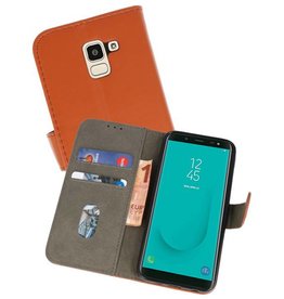 Samsung Galaxy J6 2018 Hoesje Kaarthouder Book Case Telefoonhoesje Bruin