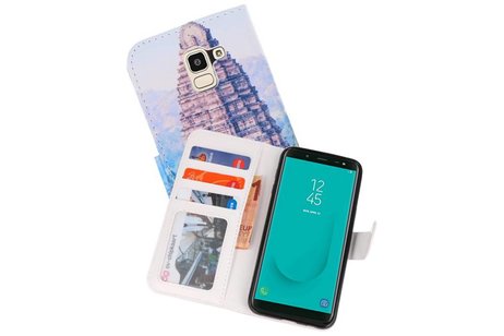 BAOHU Temple 1 Bookstyle Hoesje Geschikt voor Samsung Galaxy J6 2018