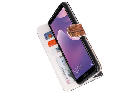 Temple 2 Bookstyle Hoesje Geschikt voor Huawei Y7 2018