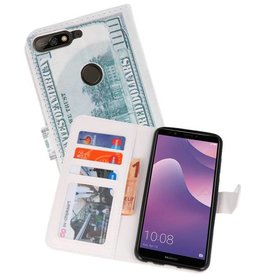 BAOHU Dollar Bookstyle Hoesje Huawei Y7 2018