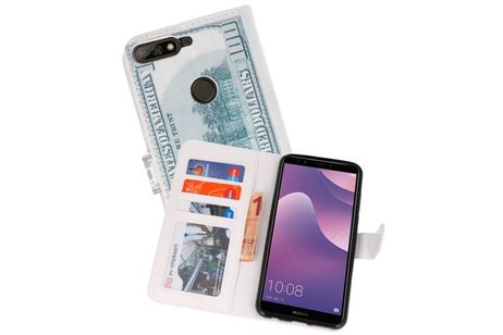 BAOHU Dollar Bookstyle Hoesje Geschikt voor Huawei Y7 2018