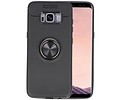 BAOHU Softcase Telefoonhoesje - Geschikt voor Samsung Galaxy S8 Hoesje met Ring Houder Zwart
