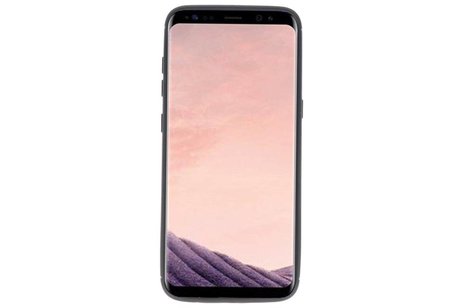 Softcase voor Galaxy S8 Hoesje met Ring Houder Zwart