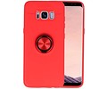 BAOHU Softcase Telefoonhoesje - Geschikt voor Samsung Galaxy S8 Hoesje met Ring Houder Rood