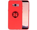 Softcase voor Galaxy S8 Hoesje met Ring Houder Rood