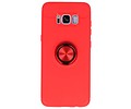 Softcase voor Galaxy S8 Hoesje met Ring Houder Rood