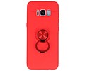 BAOHU Softcase Telefoonhoesje - Geschikt voor Samsung Galaxy S8 Hoesje met Ring Houder Rood