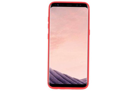 BAOHU Softcase Telefoonhoesje - Geschikt voor Samsung Galaxy S8 Hoesje met Ring Houder Rood