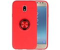 Softcase voor Galaxy J3 2017 Hoesje met Ring Houder Rood