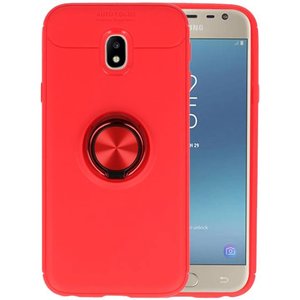 BAOHU Softcase Telefoonhoesje - Geschikt voor Samsung Galaxy J3 2017 Hoesje met Ring Houder Rood