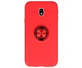 Softcase voor Galaxy J3 2017 Hoesje met Ring Houder Rood