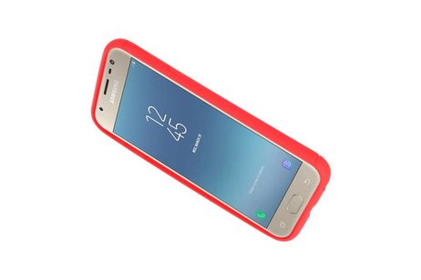 Softcase voor Galaxy J3 2017 Hoesje met Ring Houder Rood