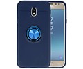 BAOHU Softcase Telefoonhoesje - Geschikt voor Samsung Galaxy J3 2017 Hoesje met Ring Houder Navy