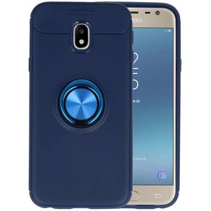 BAOHU Softcase Telefoonhoesje - Geschikt voor Samsung Galaxy J3 2017 Hoesje met Ring Houder Navy