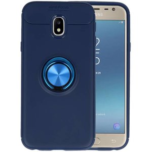 Softcase voor Galaxy J3 2017 Hoesje met Ring Houder Navy