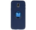 BAOHU Softcase Telefoonhoesje - Geschikt voor Samsung Galaxy J3 2017 Hoesje met Ring Houder Navy