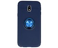 Softcase voor Galaxy J3 2017 Hoesje met Ring Houder Navy