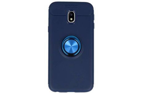 BAOHU Softcase Telefoonhoesje - Geschikt voor Samsung Galaxy J3 2017 Hoesje met Ring Houder Navy